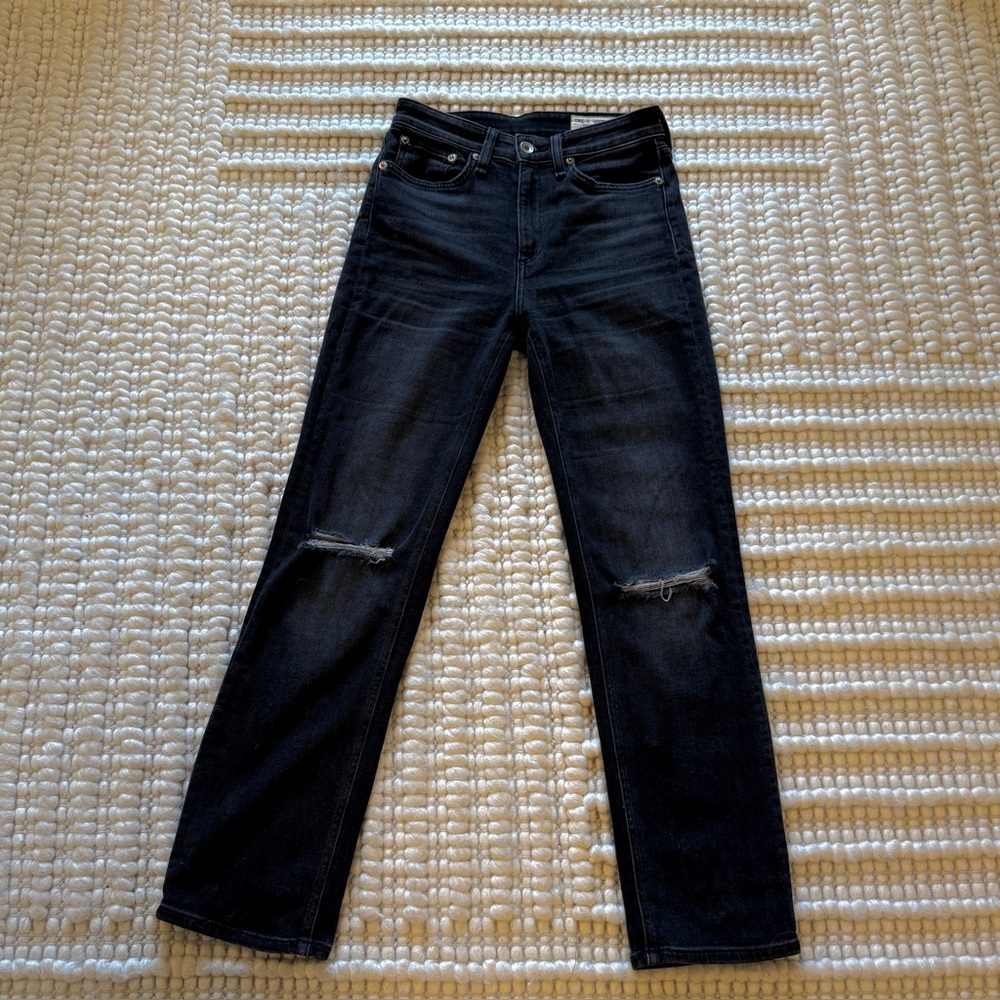 Rag & Bone Black Straight Leg Jeans